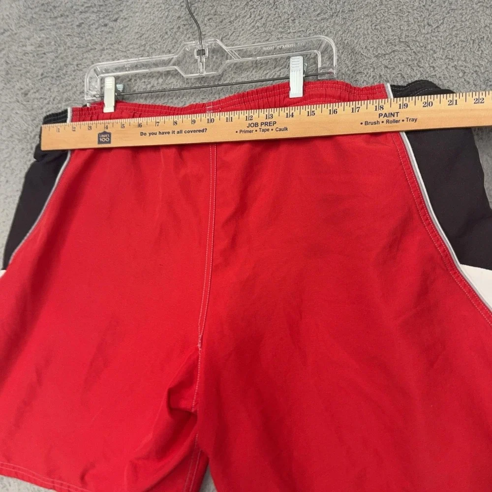 Speedo Swim Trunks Mens 42 Red Colorblock Waterproof Pocket Mesh Lined Shorts 3X
